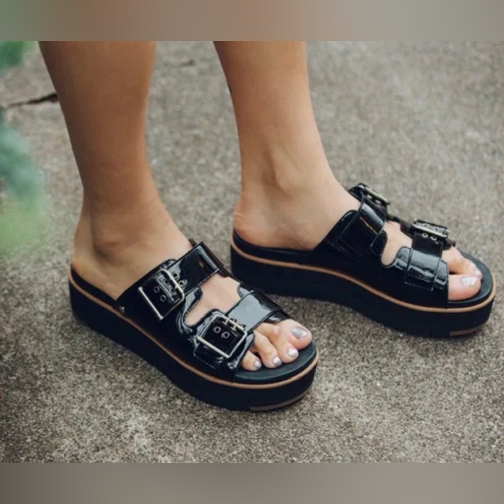 UGG Black Platform Sandals